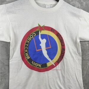 Vintage Healthknit Moscow Circus T-Shirt Carnival‎ Mens Large Paper Thin 80s USA